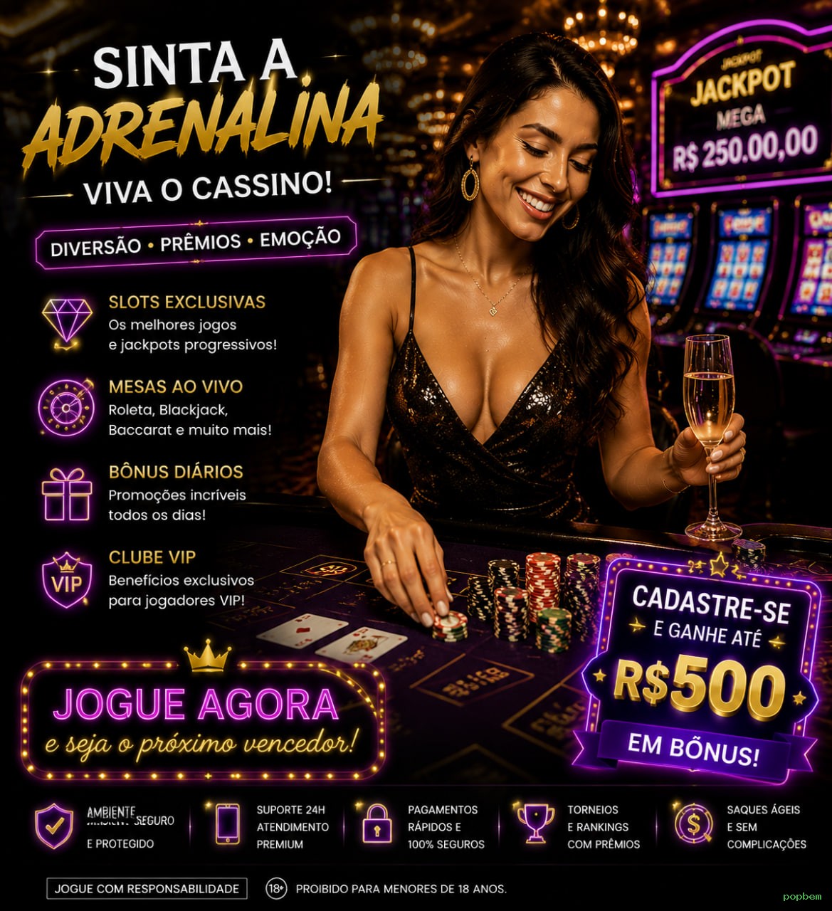Apostas esportivas da popbem com odds competitivas